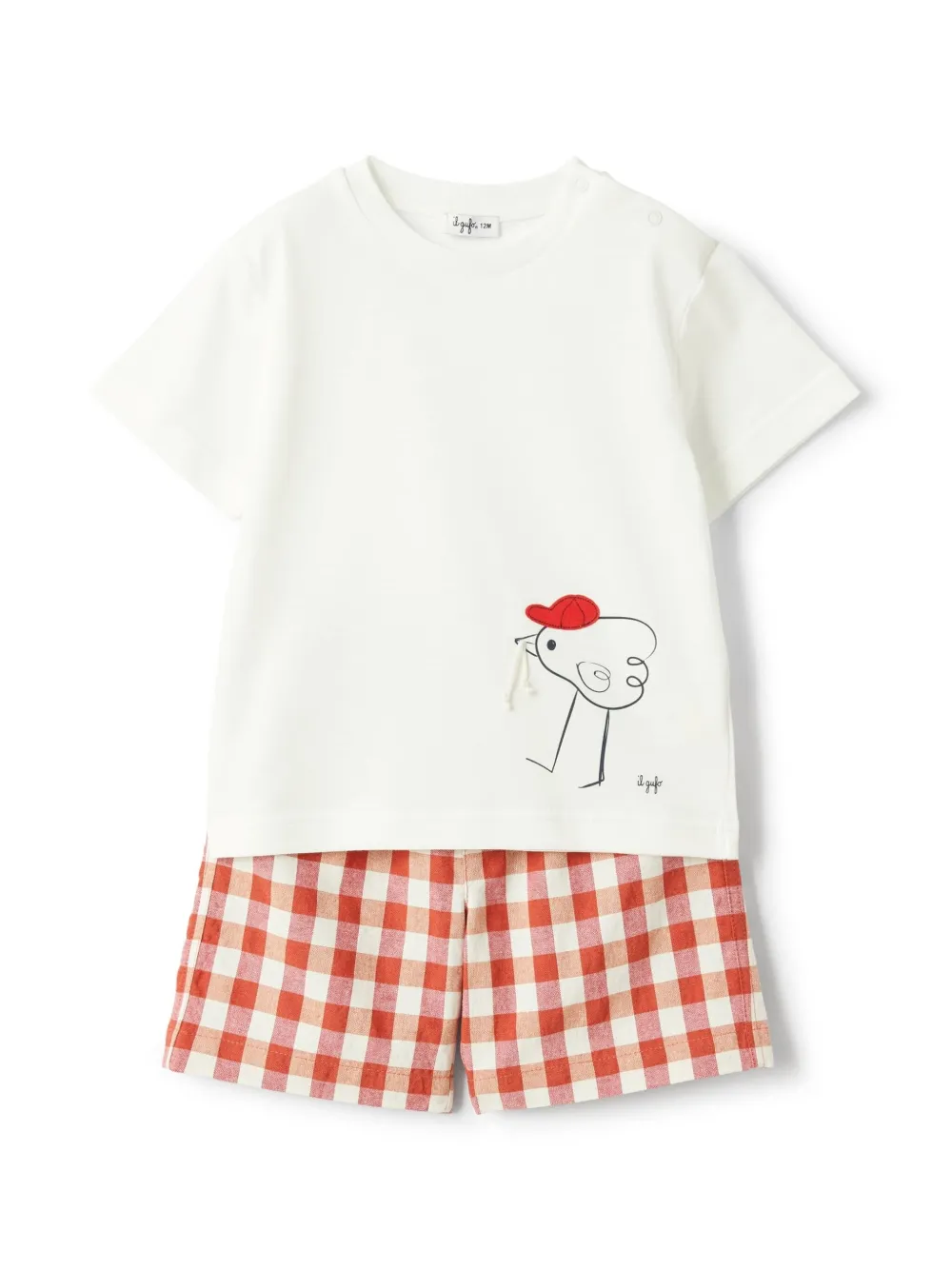 Il Gufo Shorts met vogelprint Wit