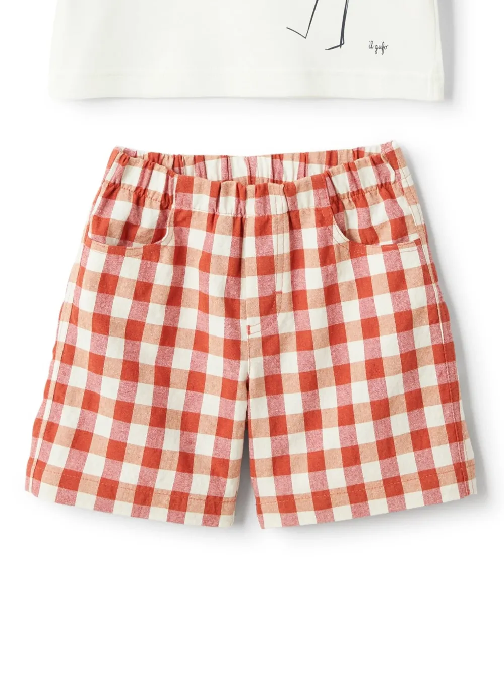 Il Gufo Bird-print Short Set In White