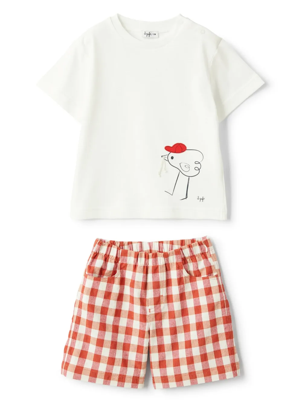 Il Gufo bird-print short set | White | Image 1