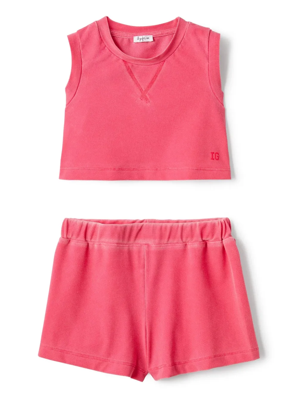 Il Gufo Jersey top en shorts Roze