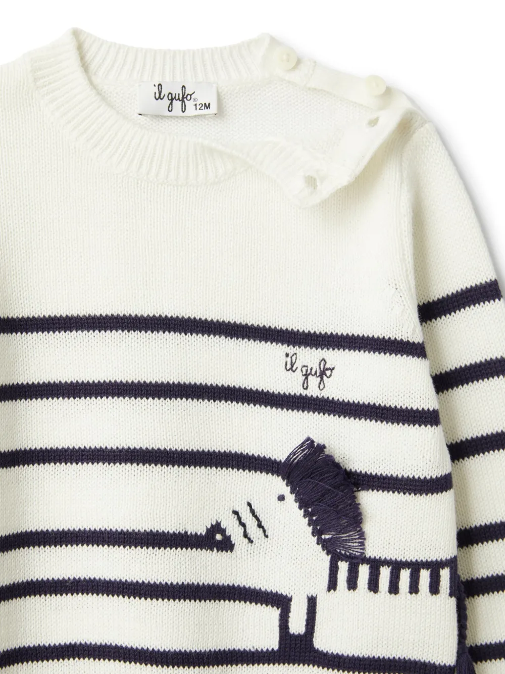 Il Gufo Trui met zebraprint Wit