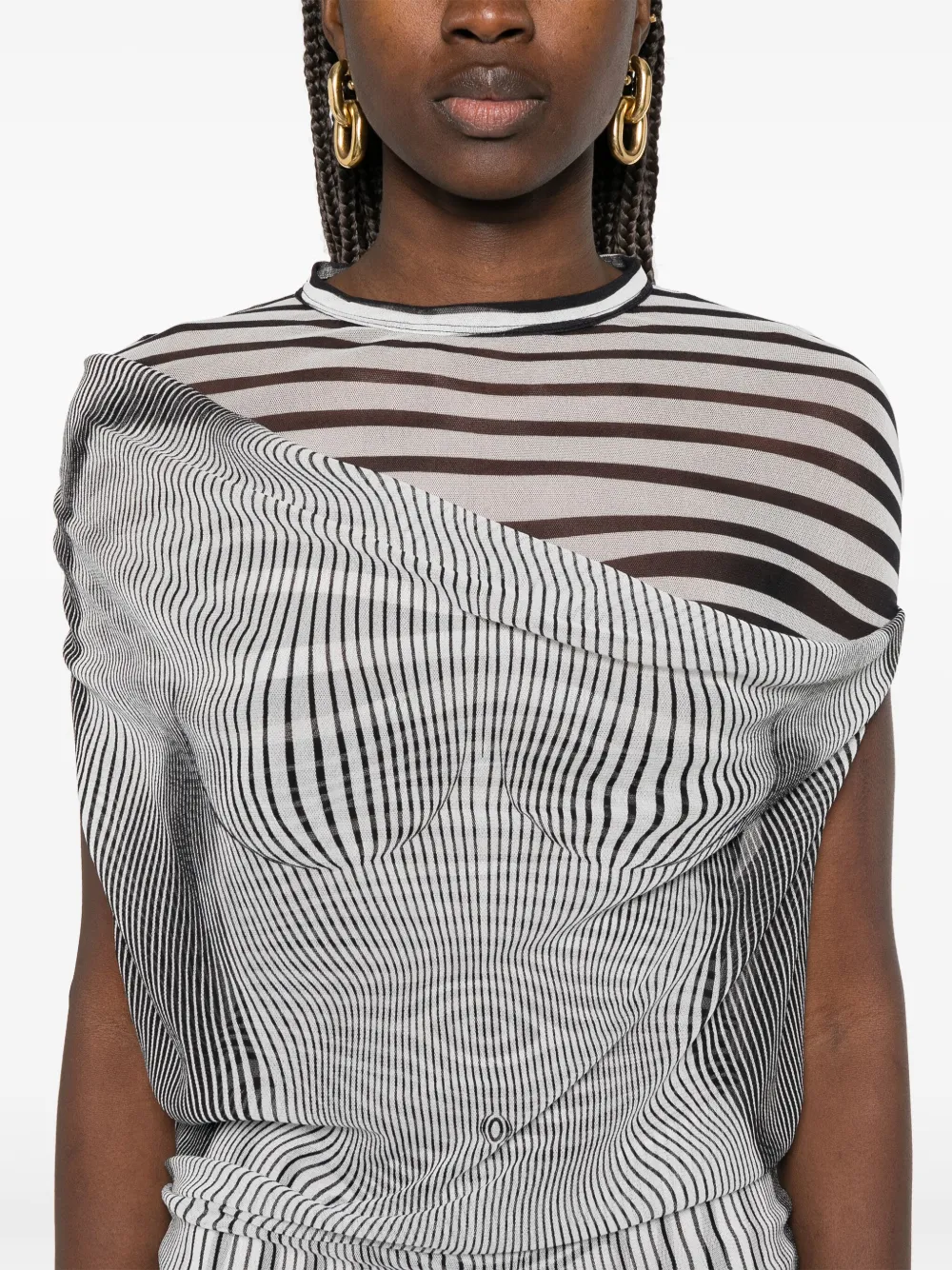 Shop Jean Paul Gaultier The Long Draped Body Morphing Maxi Dress In Black