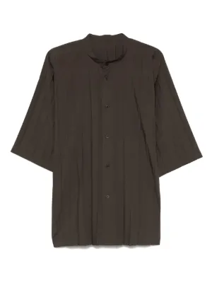Homme Plissé Issey Miyake プリーツ シャツ | ブラック | FARFETCH JP