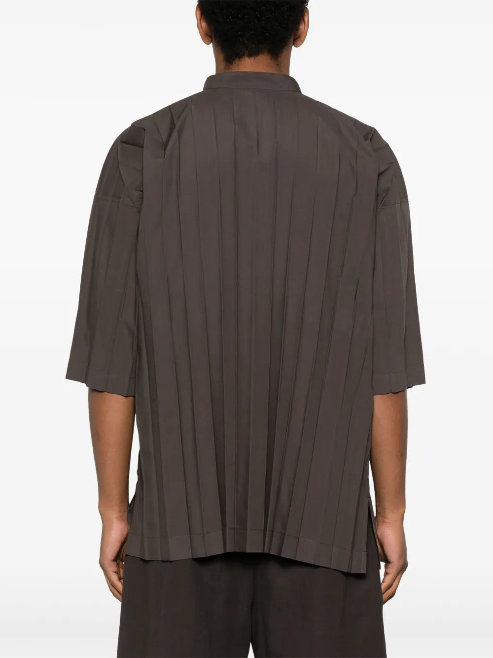 Homme Plissé Issey Miyake Geplooide Overhemd Bruin