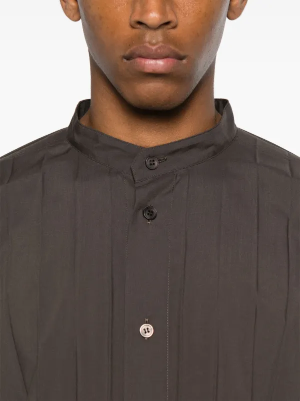 Homme Plissé Issey Miyake Pleated Shirt | Brown | FARFETCH IN