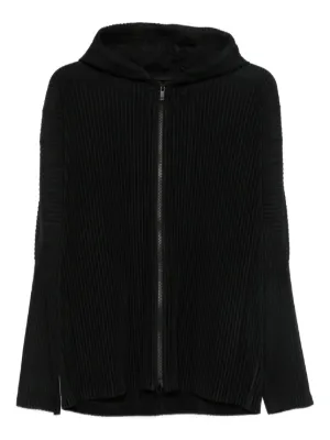 Homme Plissé Issey Miyake ジップアップ カーディガン | ブラック