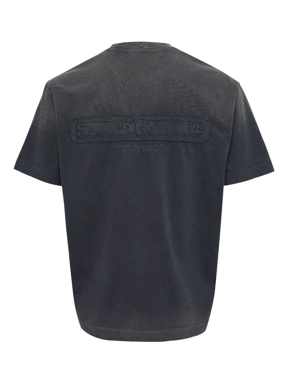 SOLID HOMME T-shirt met geborduurd logo - Grijs