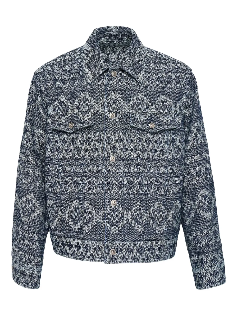 SOLID HOMME geometric-pattern jacket | Blue | Image 1
