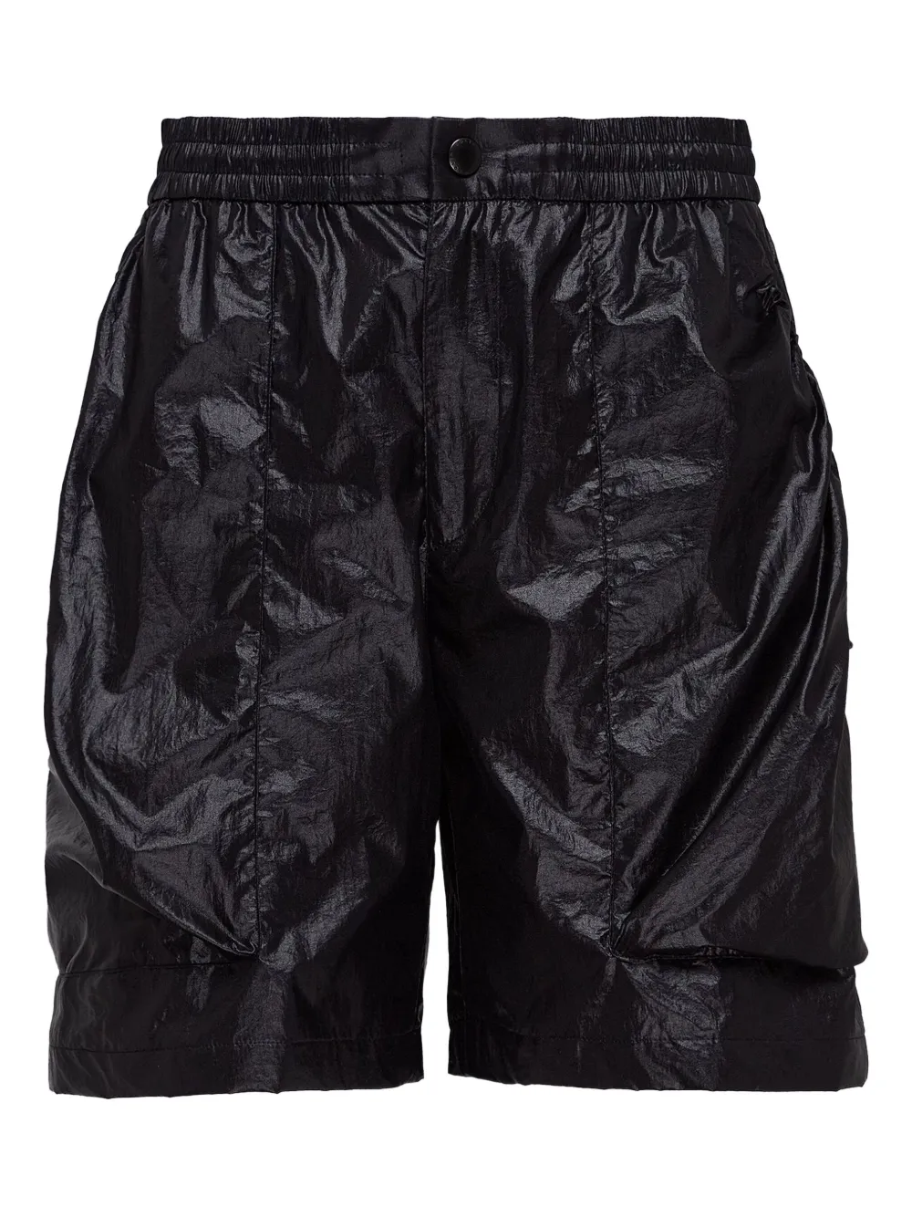 Solid Homme Elastic-waist Cargo Shorts In Black