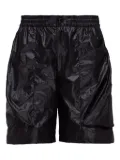 SOLID HOMME elastic-waist cargo shorts - Black