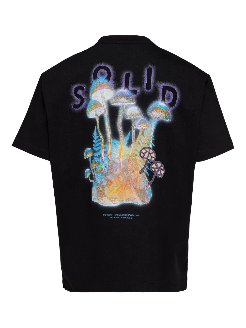 SOLID HOMME T-shirt met grafische print - Zwart