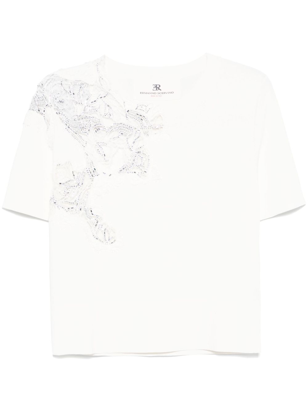 Ermanno Scervino crystal-embellished T-shirt - White