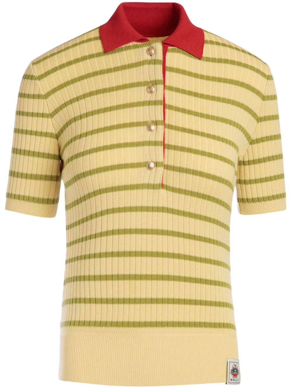 Bally striped knitted polo shirt - Yellow