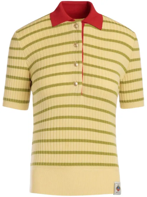 Bally playera tipo polo tejida con motivo de rayas