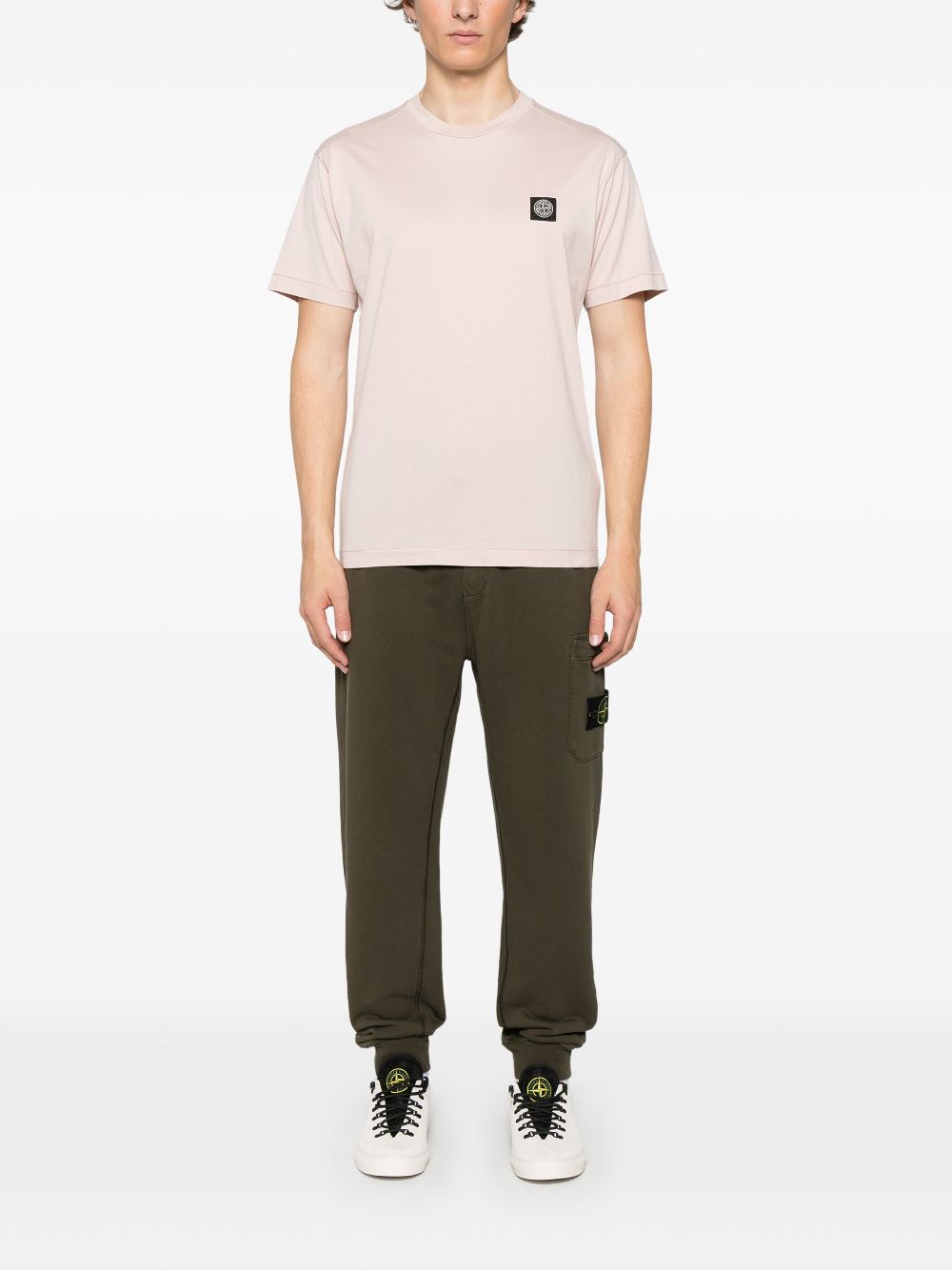 Stone Island Compass-motif T-shirt - Pink