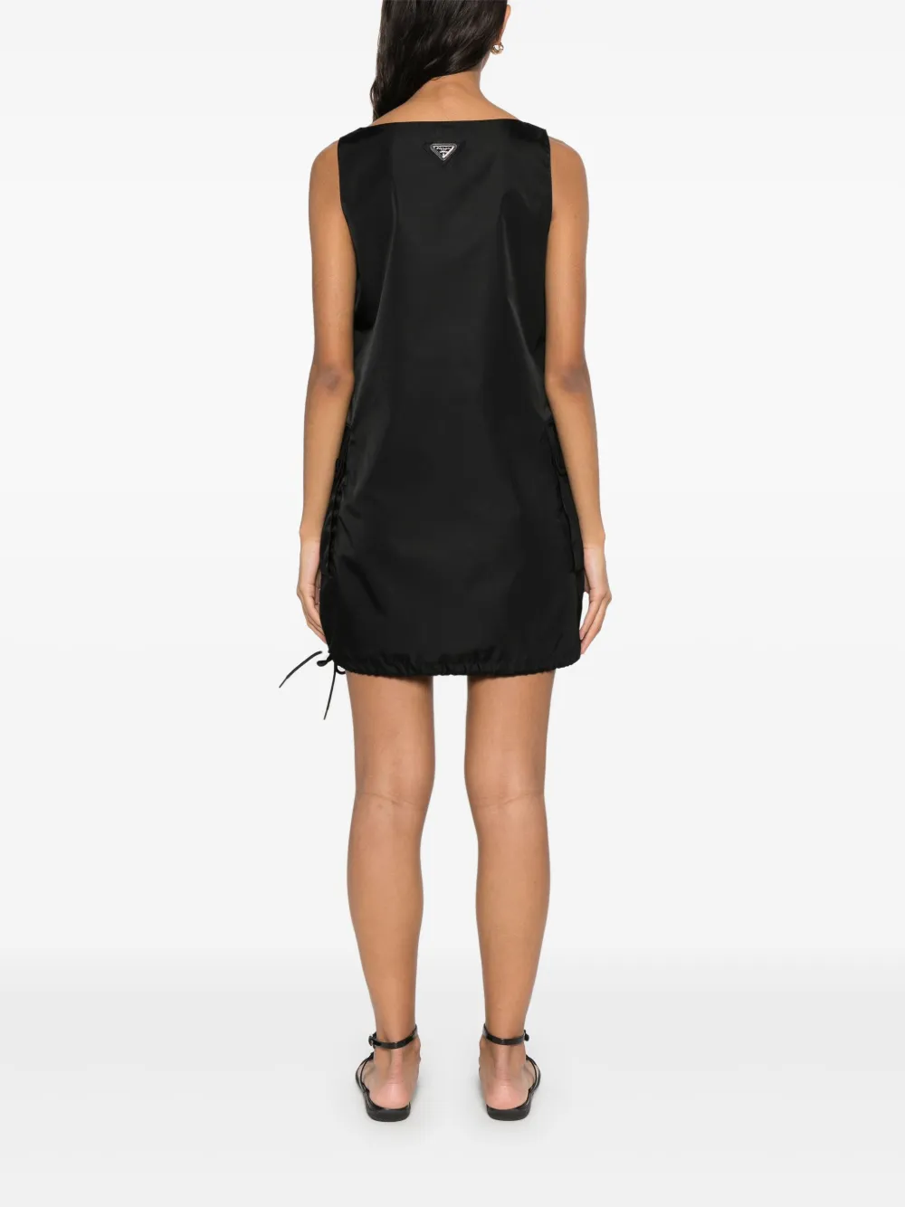 PRADA DRAWSTRING-HEM MINI DRESS