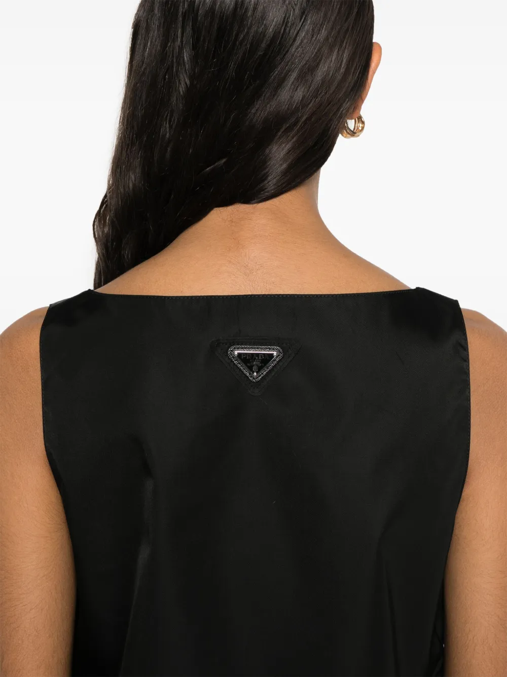 Shop Prada Drawstring-hem Mini Dress In Black