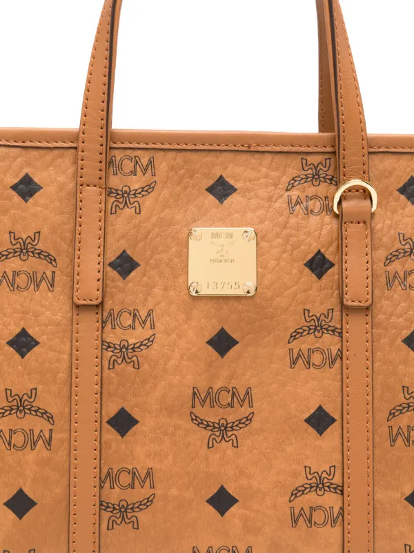 MCM logo-print Tote Bag | Brown | FARFETCH GR