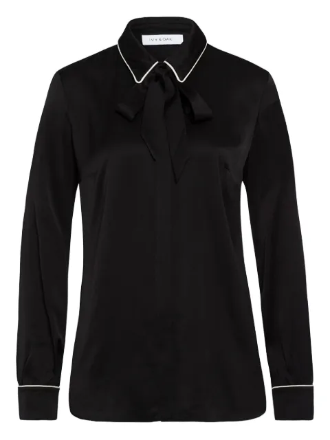  IVY OAK contrast-piping bow blouse