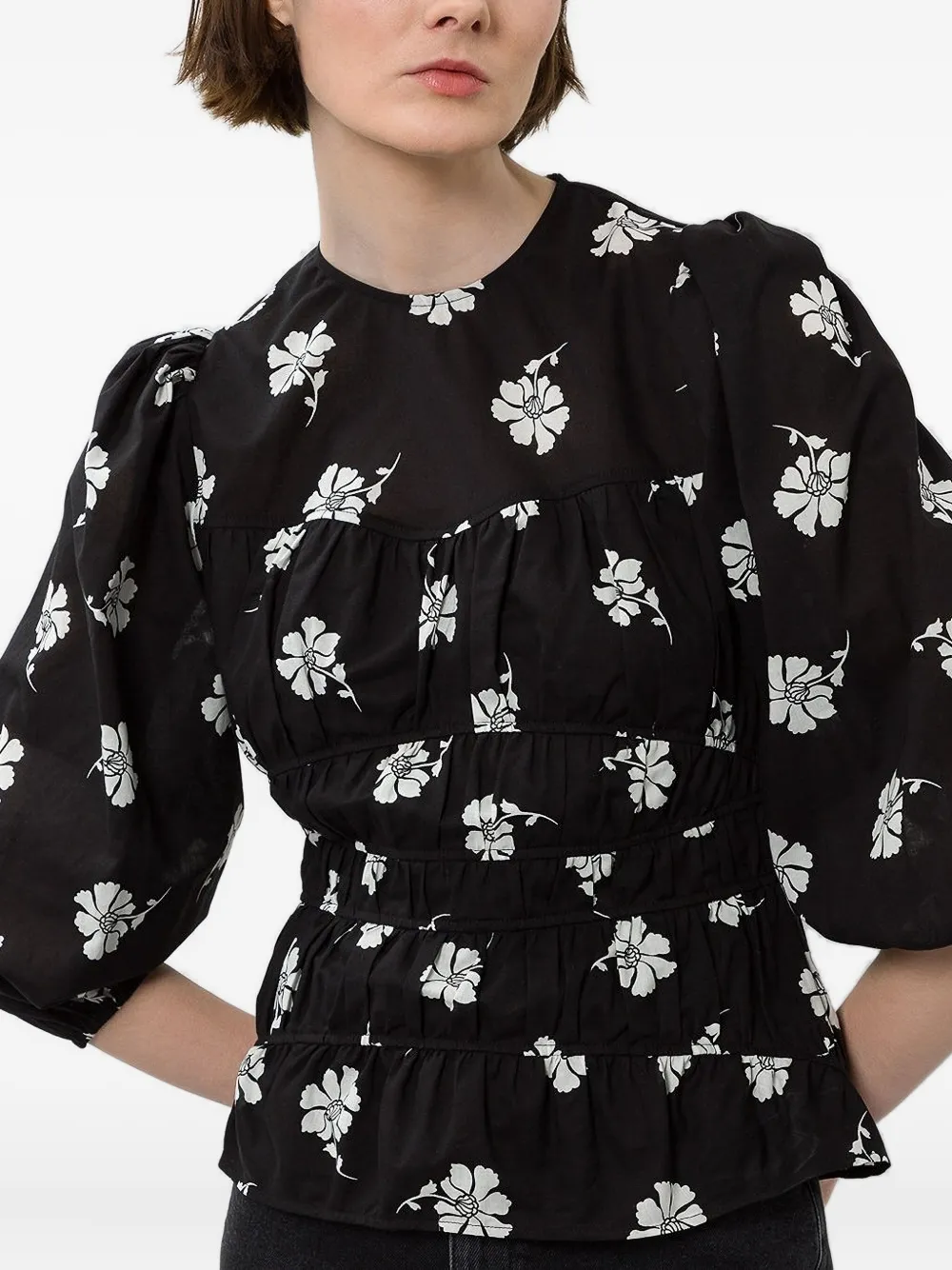 IVY OAK Shirt met bloemenprint Zwart
