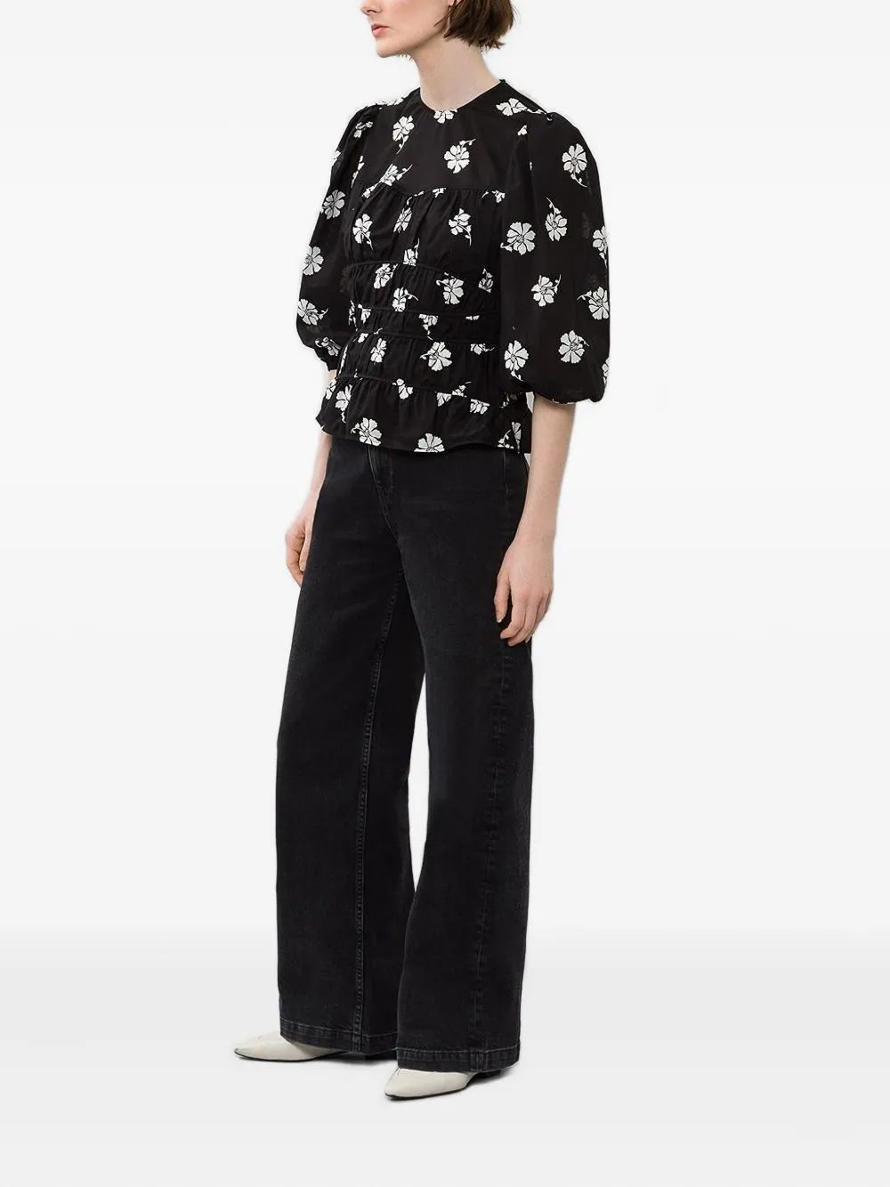 IVY OAK Shirt met bloemenprint - Zwart