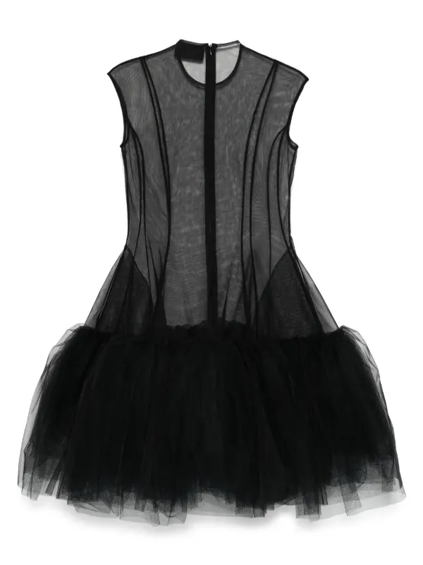 Simone Rocha ブラックレースノースリーブドレス Simone Rocha ノースリーブ ドレス | ブラック | FARFETCH JP