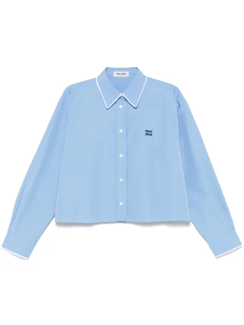 Chemise à logo brodé - Miu Miu - Modalova