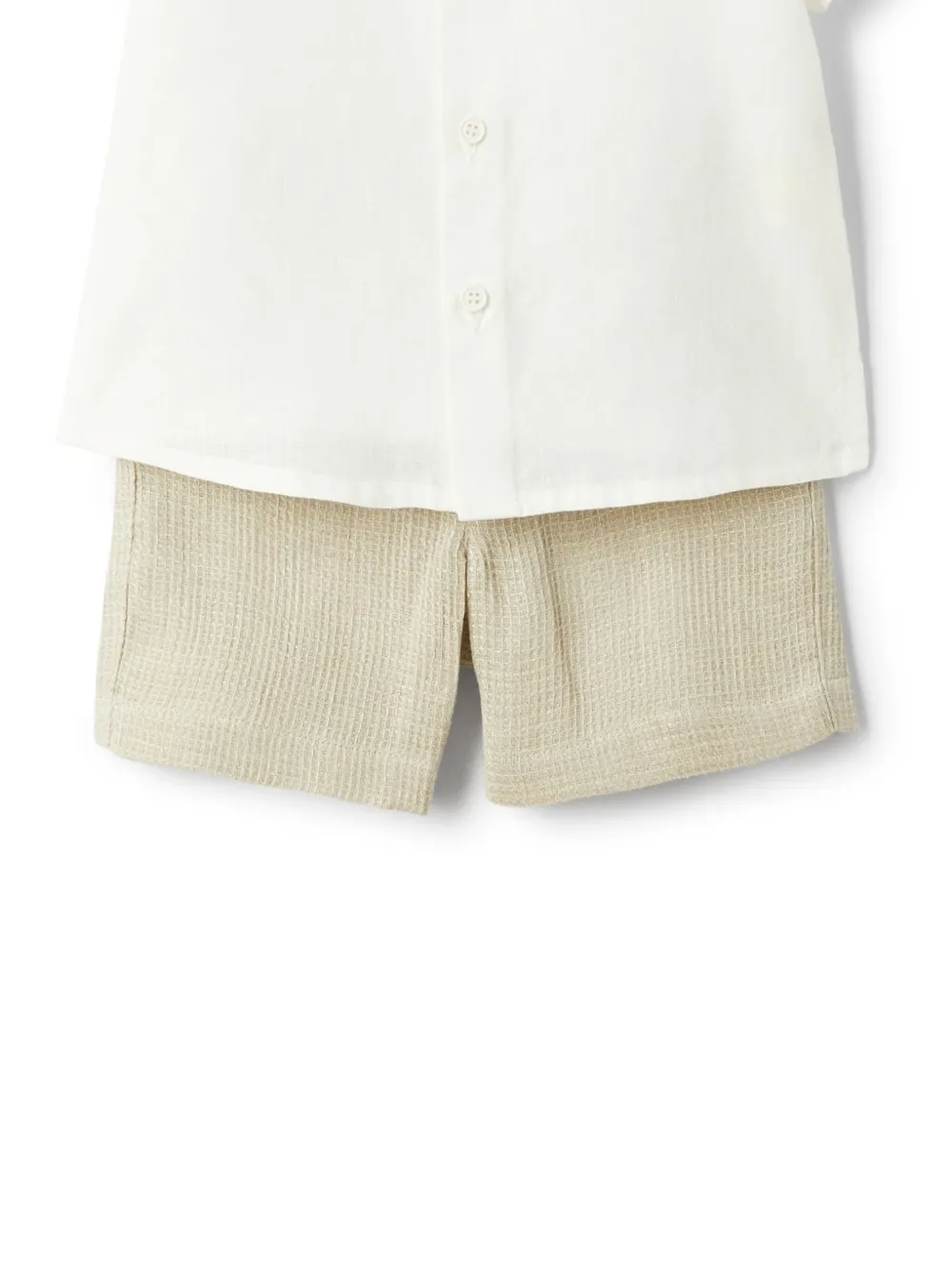 Il Gufo Shirt en shorts met textuur Wit