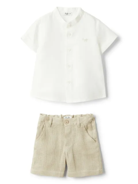 Il Gufo Shirt en shorts met textuur