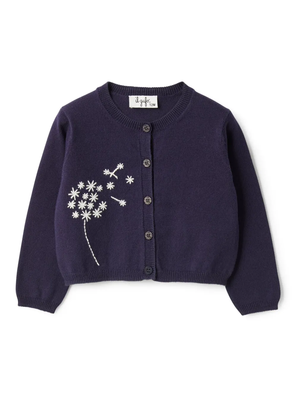 Il Gufo Cardigan con ricamo - Blu