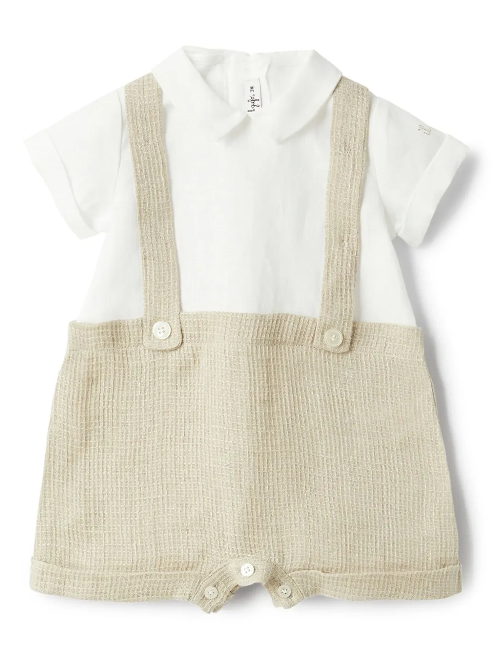 Il Gufo Romper met korte mouwen Beige