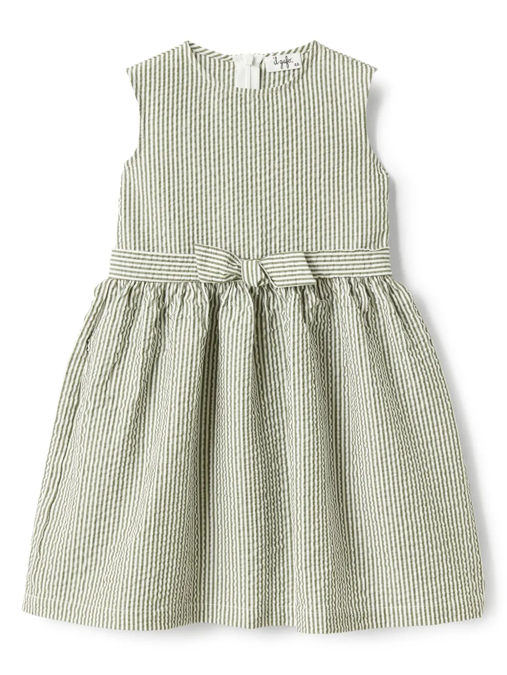 Il Gufo Gestreepte mini-jurk Groen