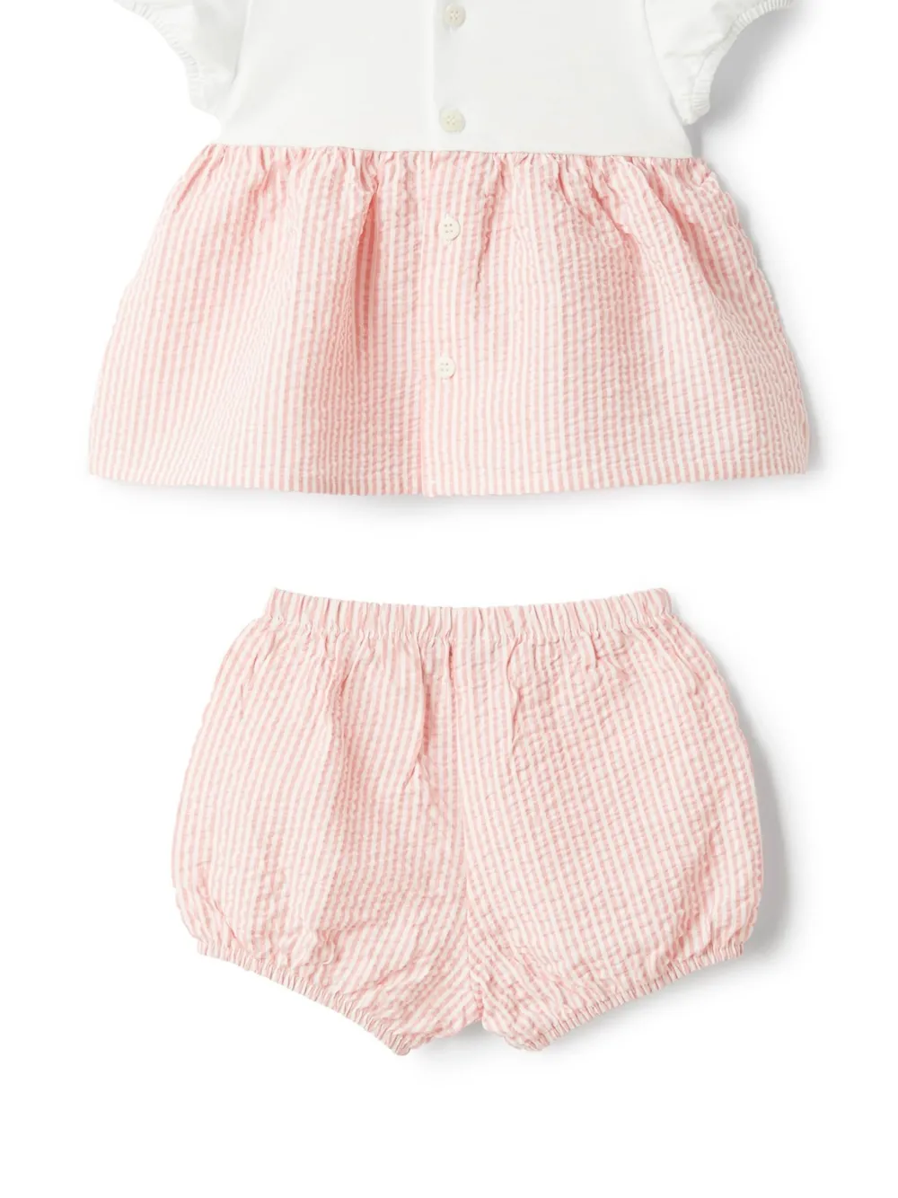 Il Gufo Gestreepte top en shorts - Wit