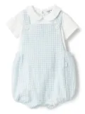 Il Gufo checked romper and body set - Blue