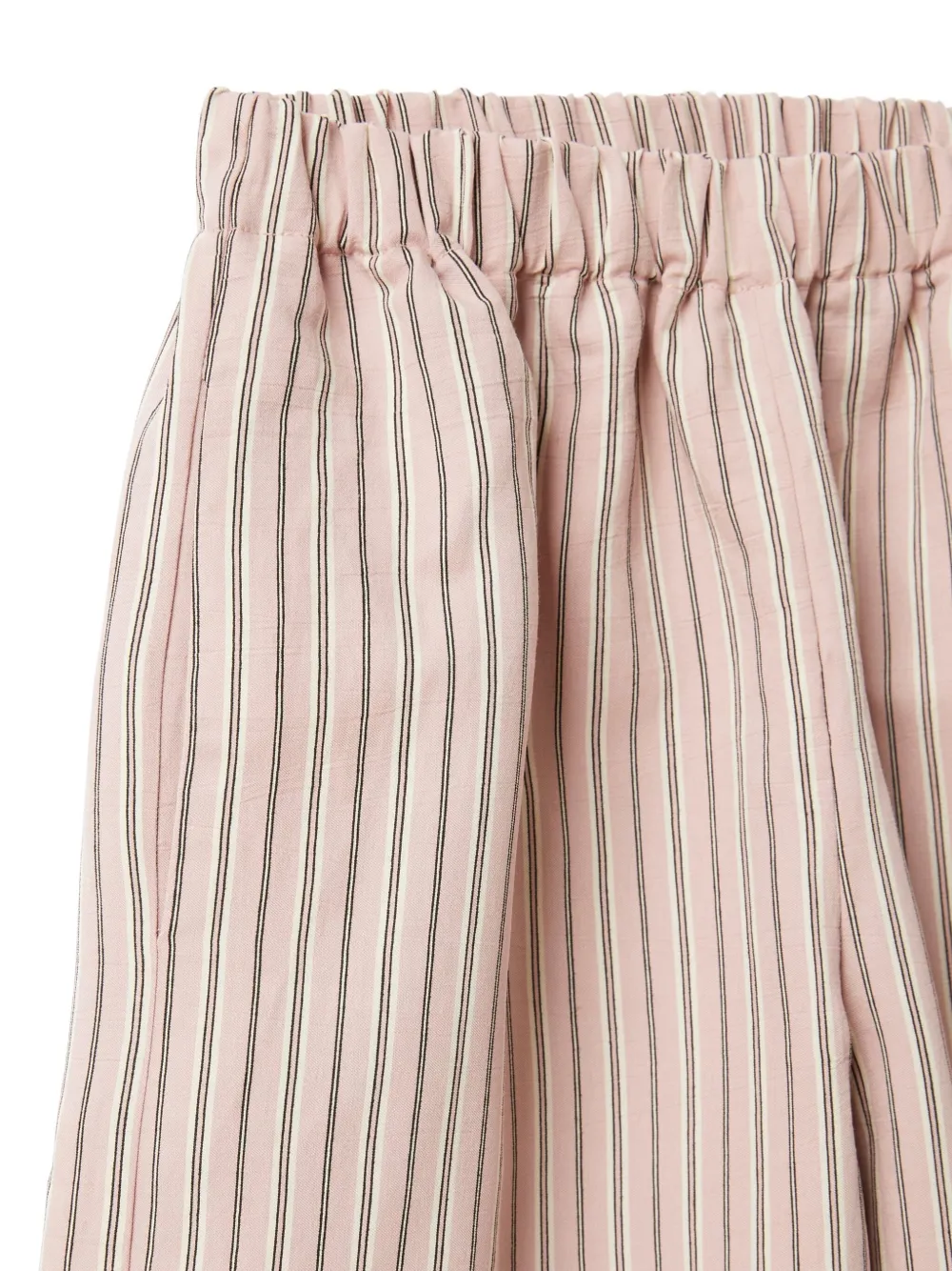 Il Gufo Striped Top And Straight Pants Set In Pink