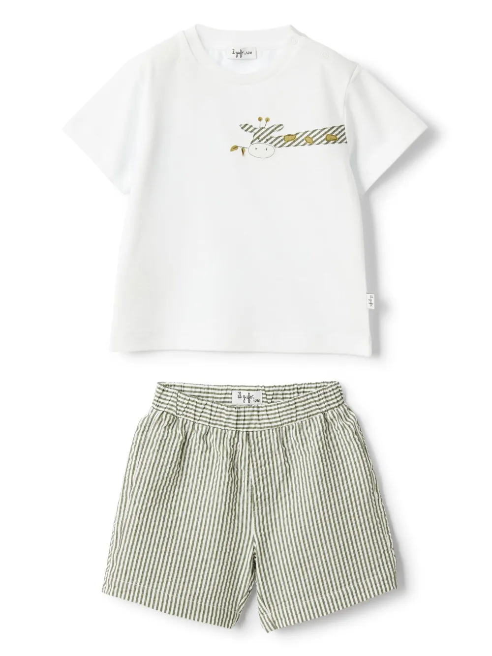 Il Gufo set de layera y shorts de jirafa | blanco | Image 1