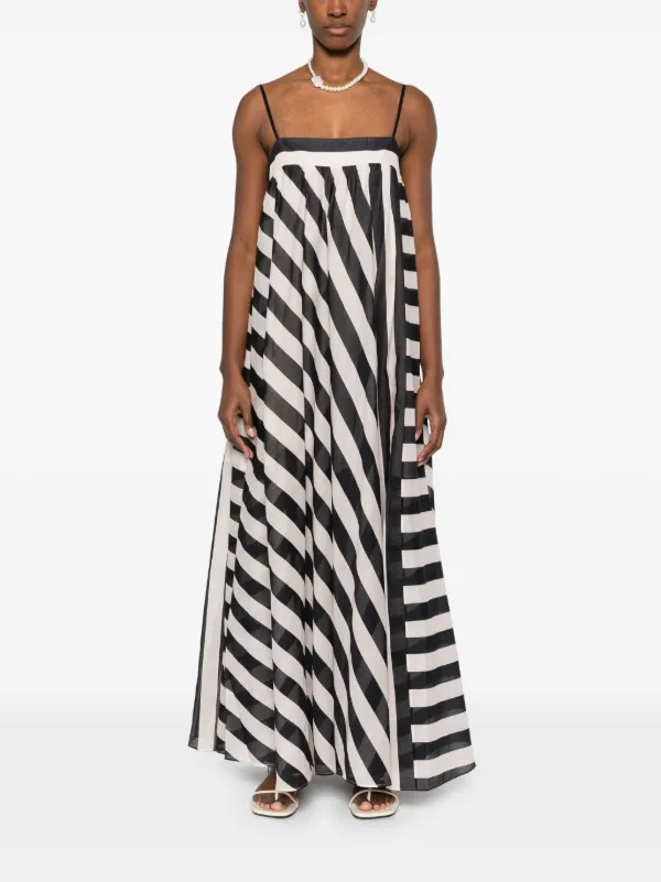 ZIMMERMANN Maxine Striped Maxi Dress | Black | FARFETCH