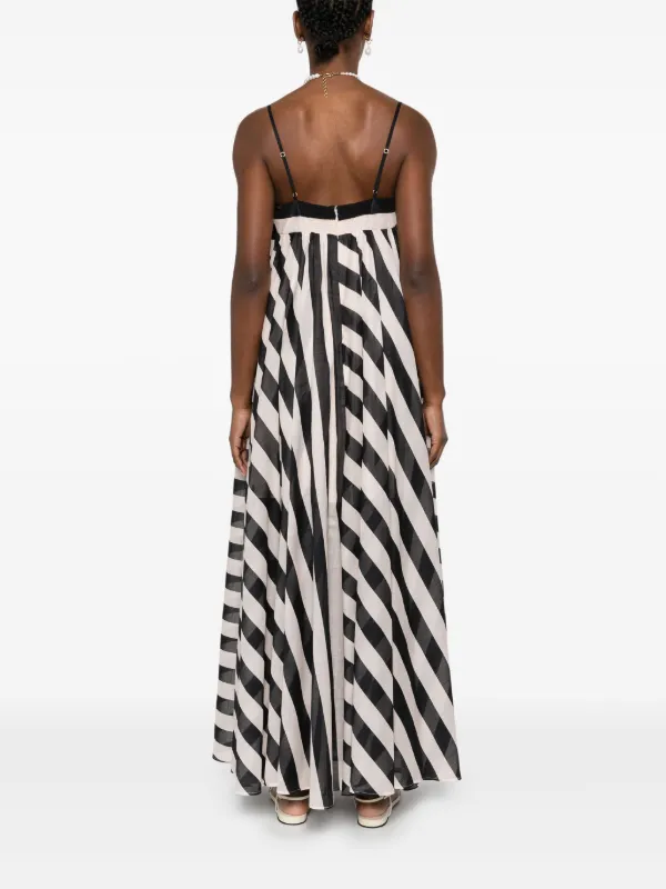 ZIMMERMANN Maxine Striped Maxi Dress | Black | FARFETCH