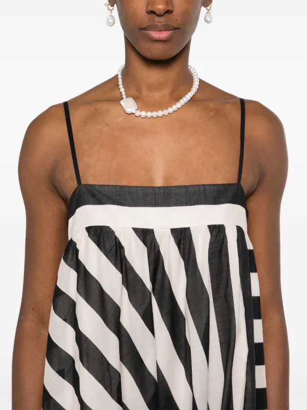 ZIMMERMANN Maxine Striped Maxi Dress | Black | FARFETCH