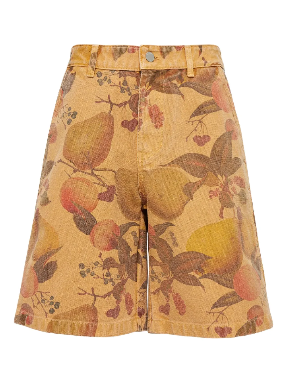SOLID HOMME fruit-print denim shorts | Orange | Image 1