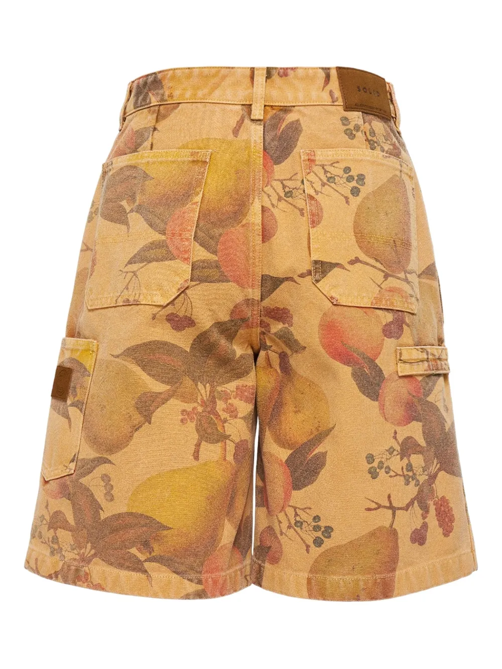 SOLID HOMME Spijkershorts met fruitprint - Oranje