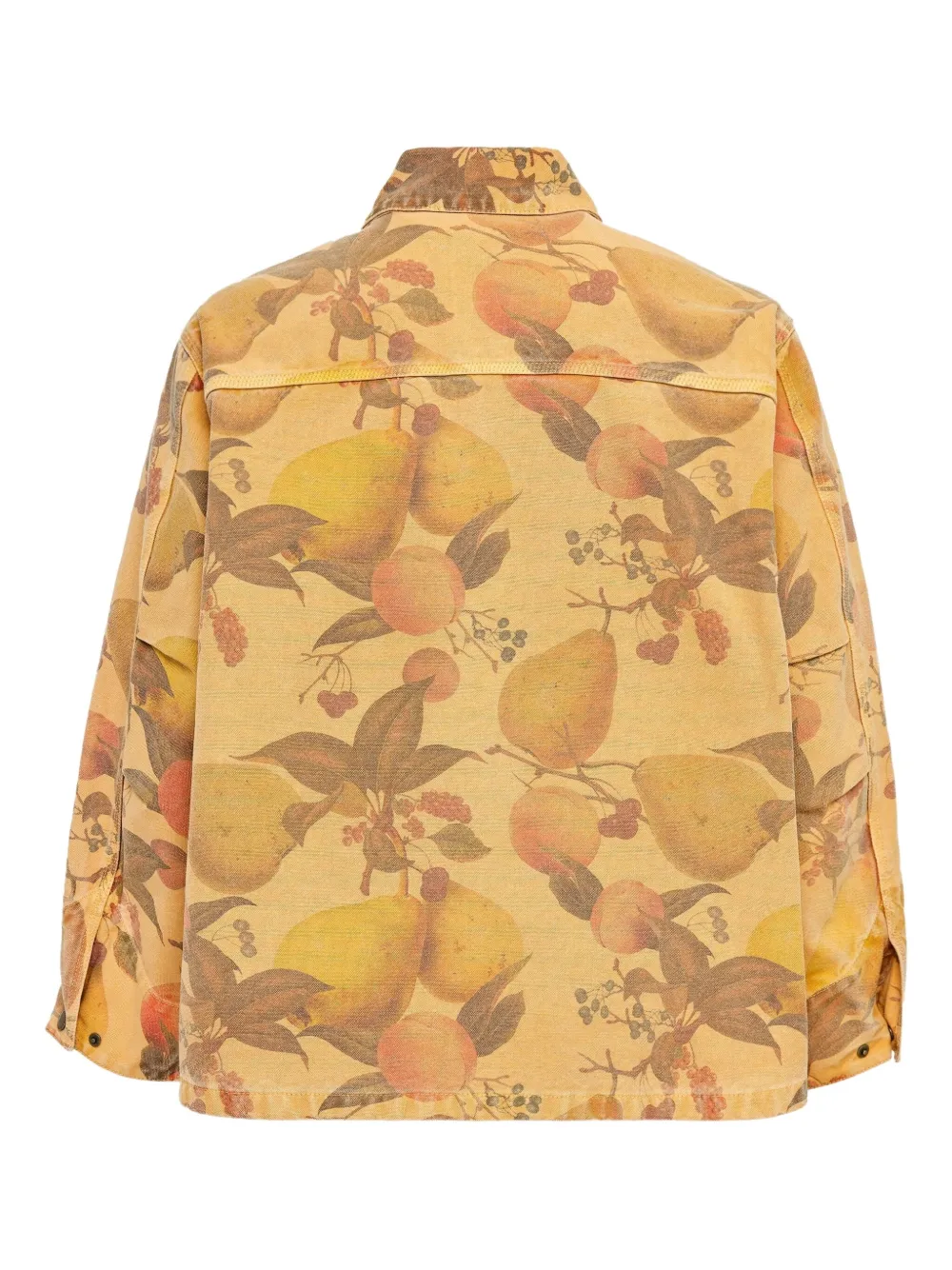 Solid Homme Fruit-print Work Jacket In Orange