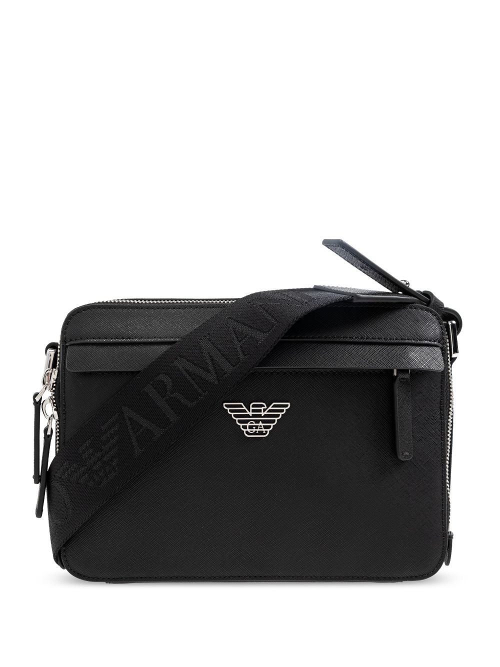 Emporio Armani Zippered messenger bag - Black