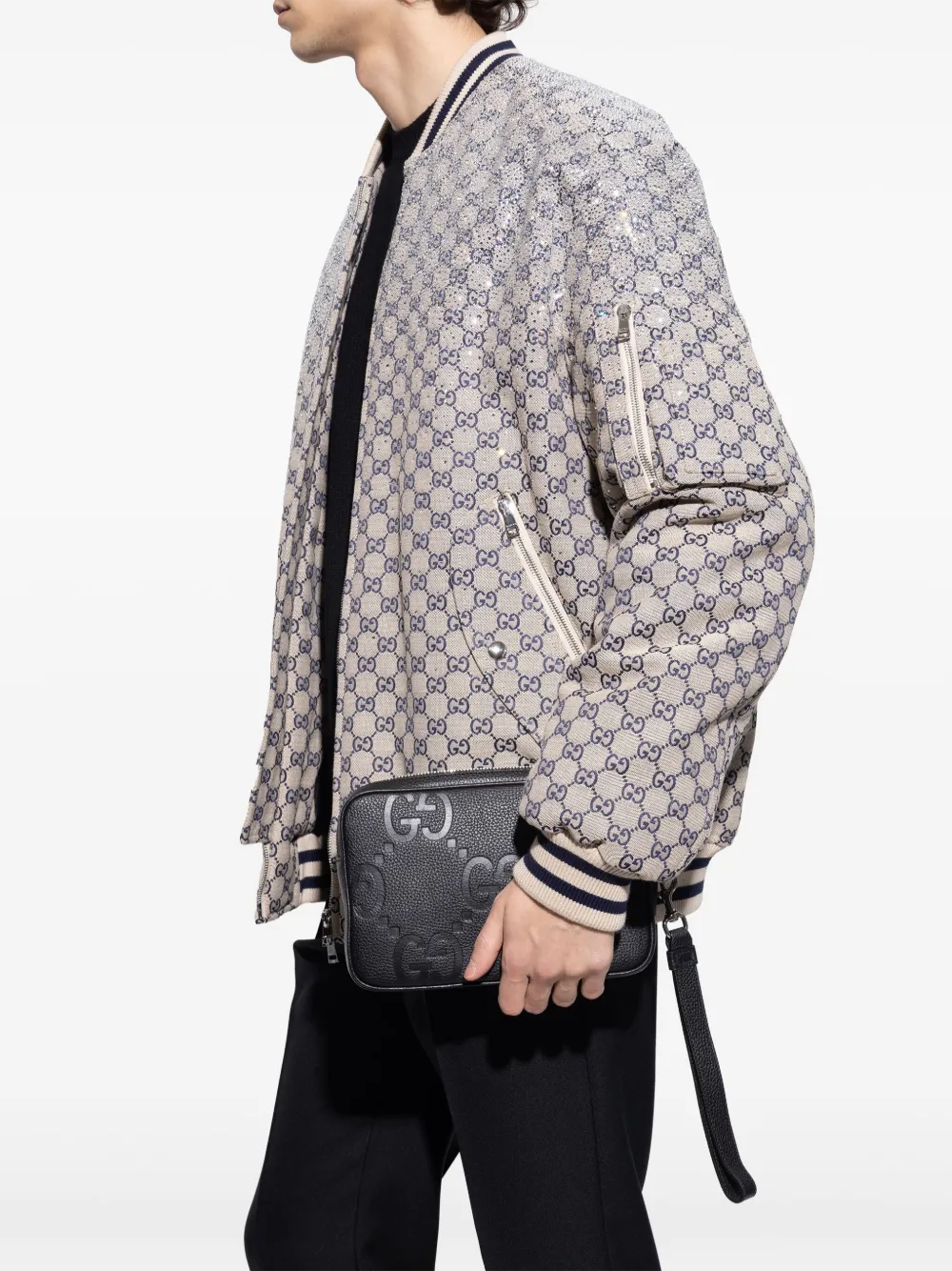 Gucci Jumbo GG kleine tas - Zwart
