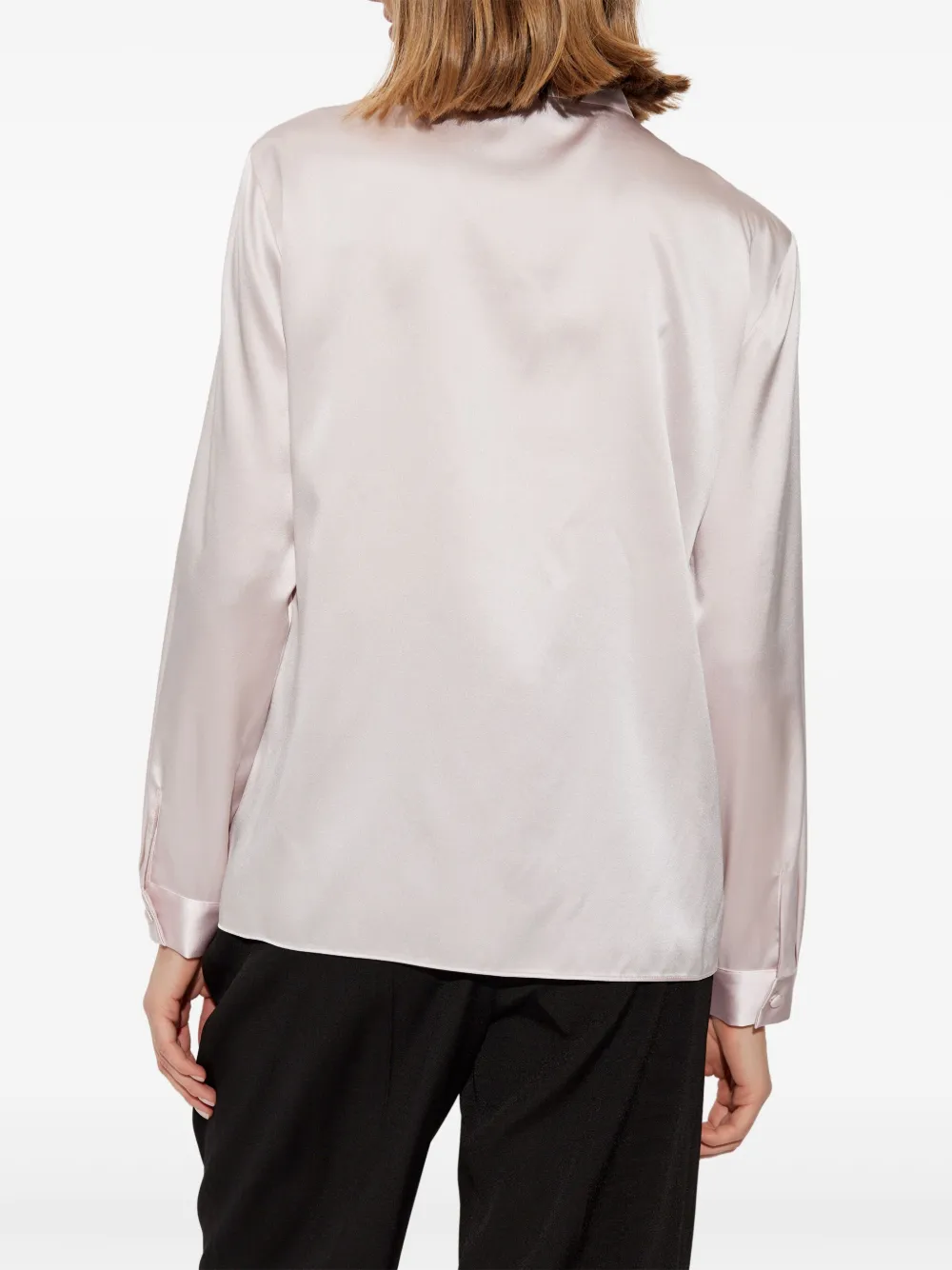 Emporio Armani Blouse van satijn-zijdemix Roze