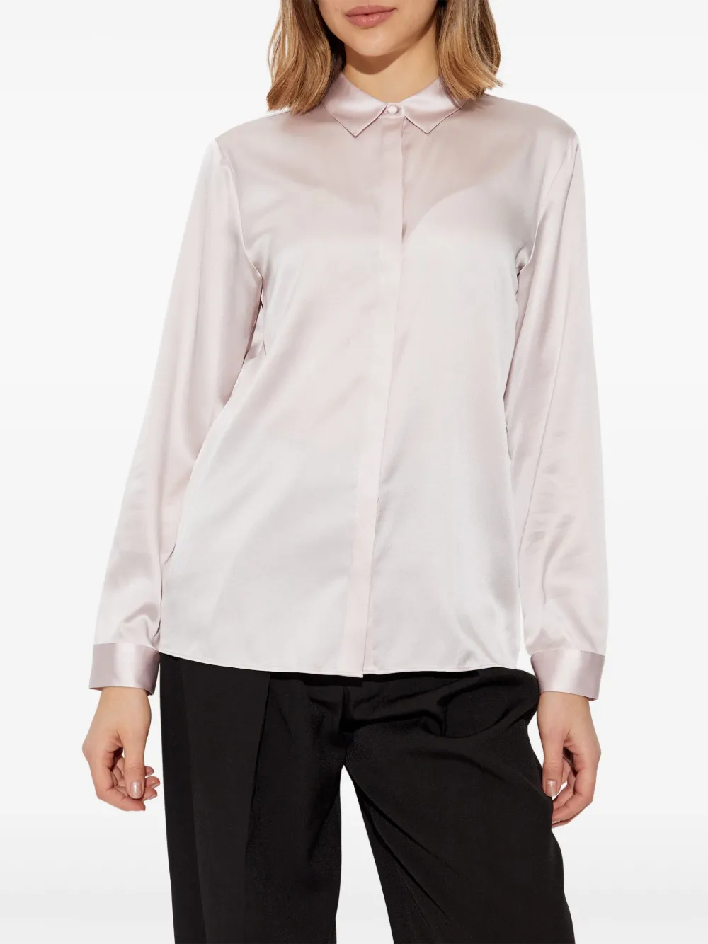 Emporio Armani Blouse van satijn-zijdemix Roze