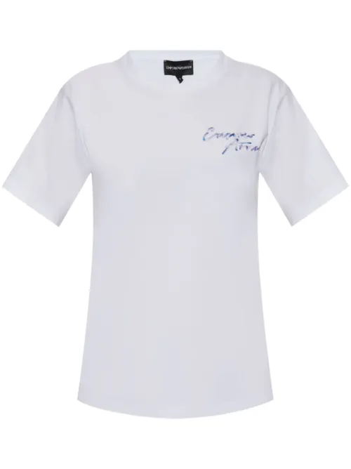 T-shirt à logo brodé - Emporio Armani - Modalova