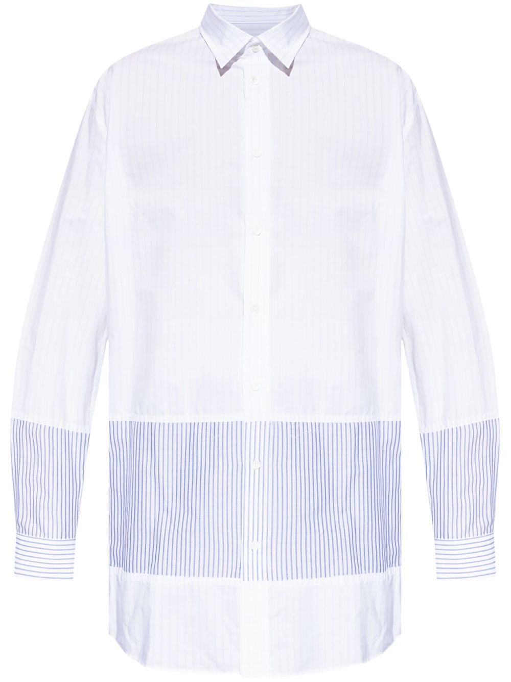 MM6 Maison Margiela striped panelled shirt - Blue