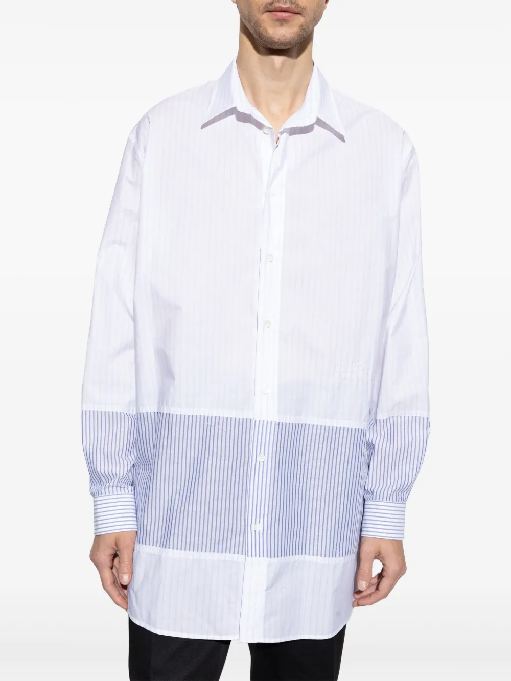 MM6 Maison Margiela Gestreept overhemd Blauw