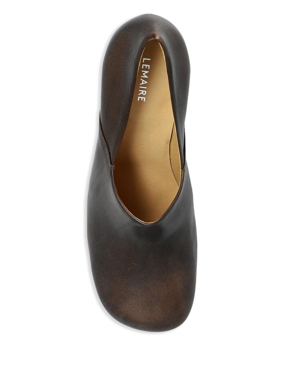 LEMAIRE 85mm leather pumps Brown